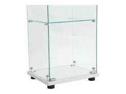 Vitrine de Vidro - 3 Prateleiras - Com LEDs, Luz e Trava, Branca^ Vitrina