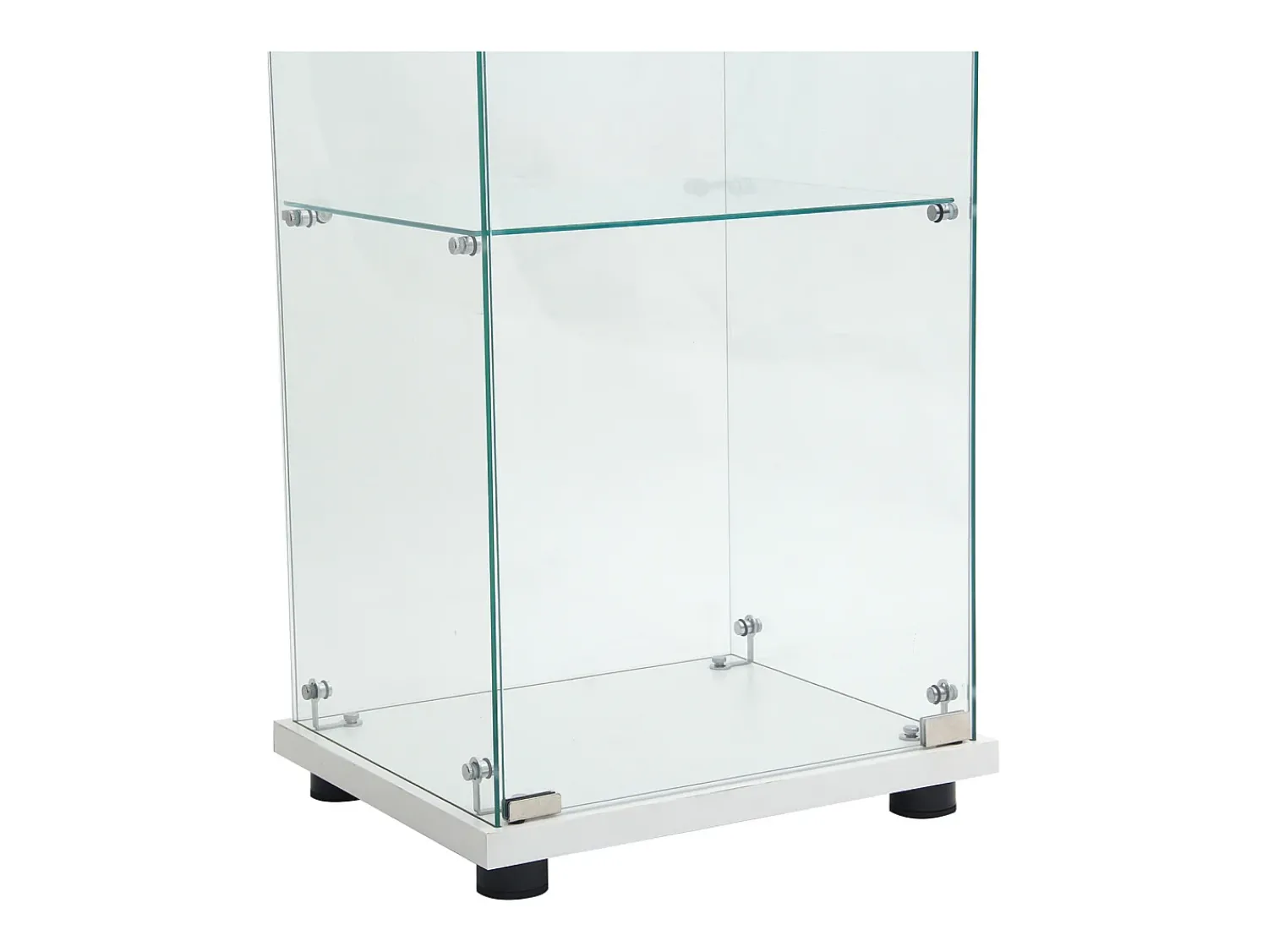 Vitrine de Vidro - 3 Prateleiras - Com LEDs, Luz e Trava, Branca^ Vitrina
