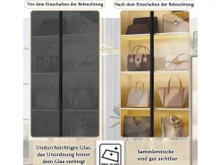 Vitrina|Merax Vitrine de vidro - 60 x 40 x 160 cm - com LEDs + 3 gavetas + portas de vidro temperado - aglomerado - branca Branco
