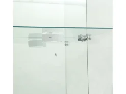 Vitrina| Vitrine de vidro com 1 porta e fechadura, para sala de estar, branca com luz e espelho, 164x42,5x36,5 cm Branco
