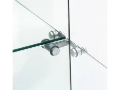 Sale Vitrine de vidro com 4 prateleiras, vitrine de 2 portas com luz e fechadura, branca Branco