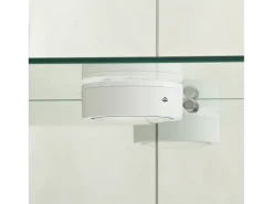 Sale Vitrine de vidro com 4 prateleiras, vitrine de 2 portas com luz e fechadura, branca Branco