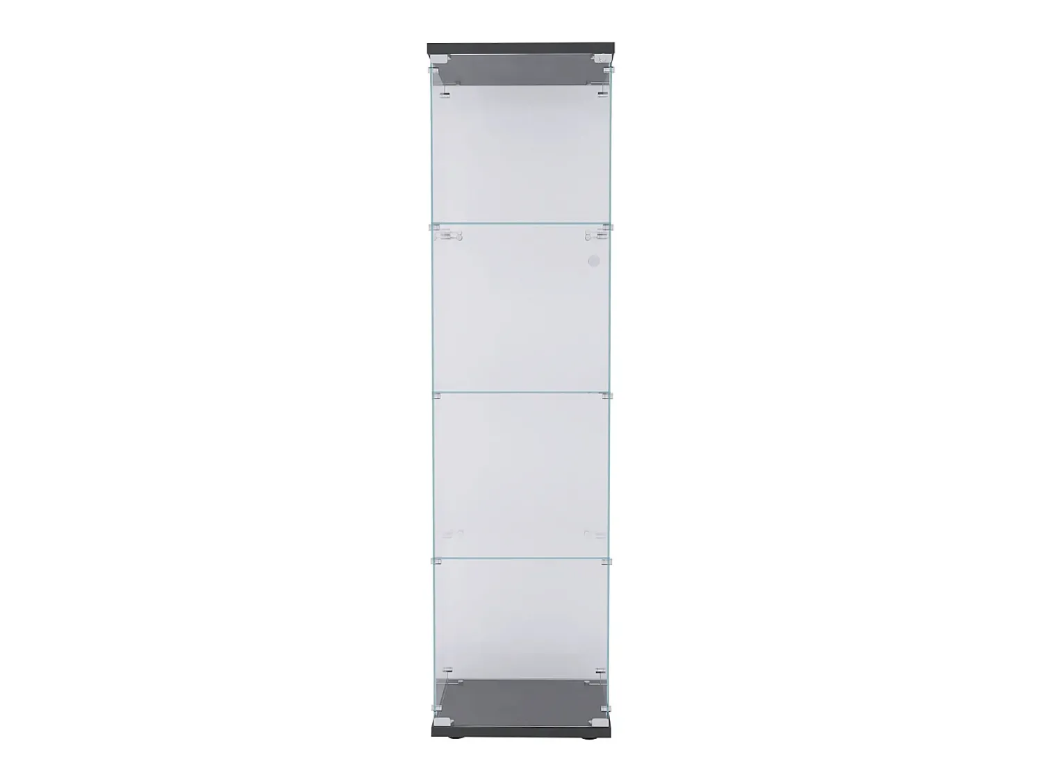 Vitrina* Vitrine de vidro com 4 prateleiras e 1 porta, 164x42x36 cm, armário de coleção, , transparente Preto