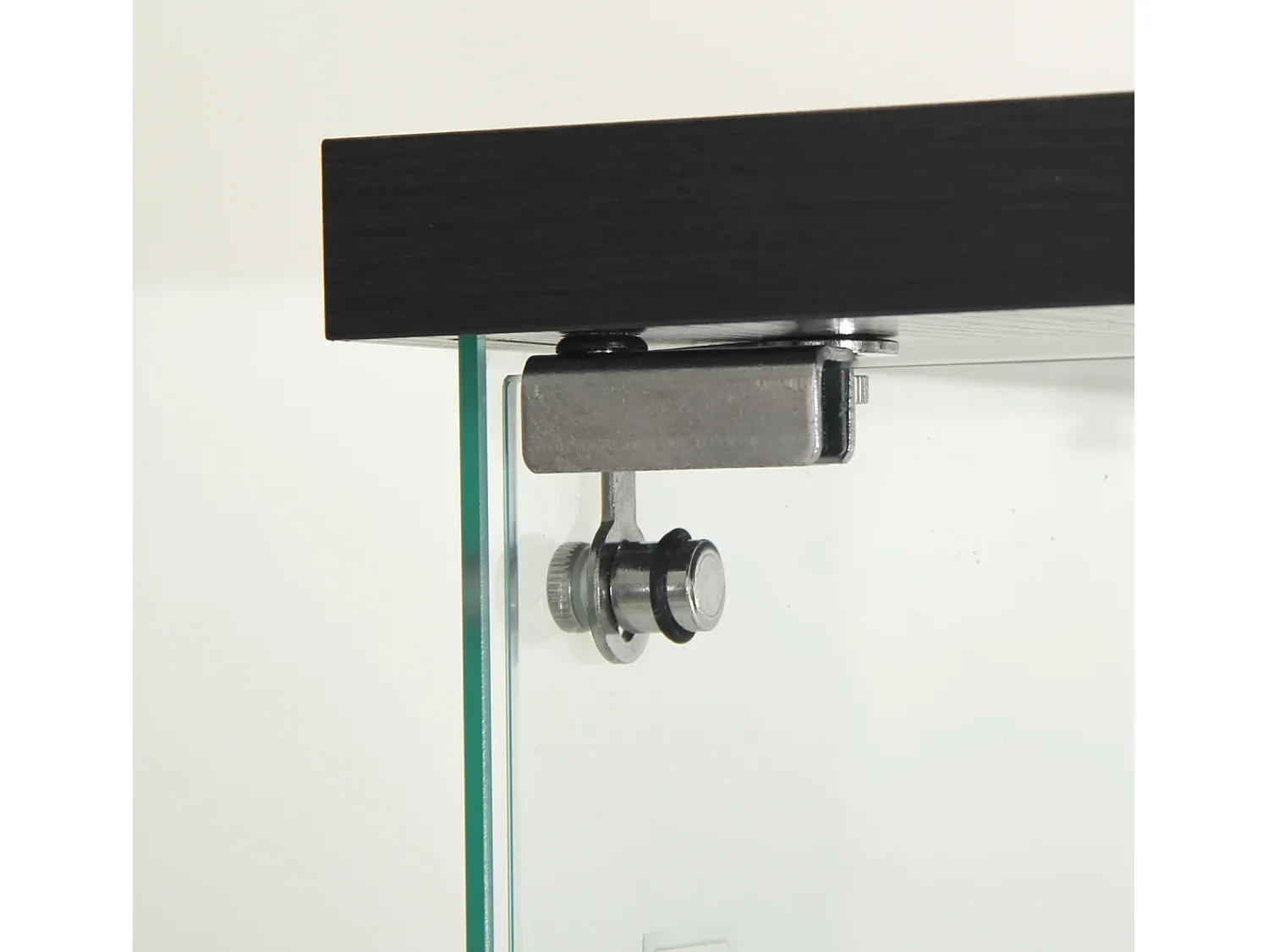 Clearance Vitrine de vidro com 2 prateleiras, vitrine de vidro com luzes LED e portas, 86x40x36 cm, preta Preto
