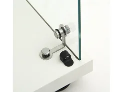 Best Vitrine de vidro com 2 prateleiras, vitrine de vidro com luzes LED e portas, 86x40x36 cm, branca Branco