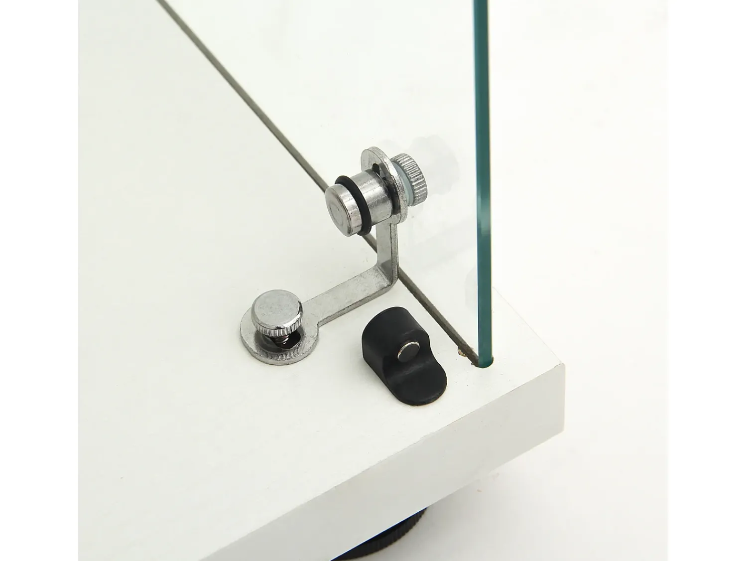 Best Vitrine de vidro com 2 prateleiras, vitrine de vidro com luzes LED e portas, 86x40x36 cm, branca Branco