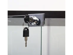 Vitrina| Vitrine de vidro com 4 prateleiras, 2 portas e fechadura, 164 x 80 x 36 cm, preta Preto