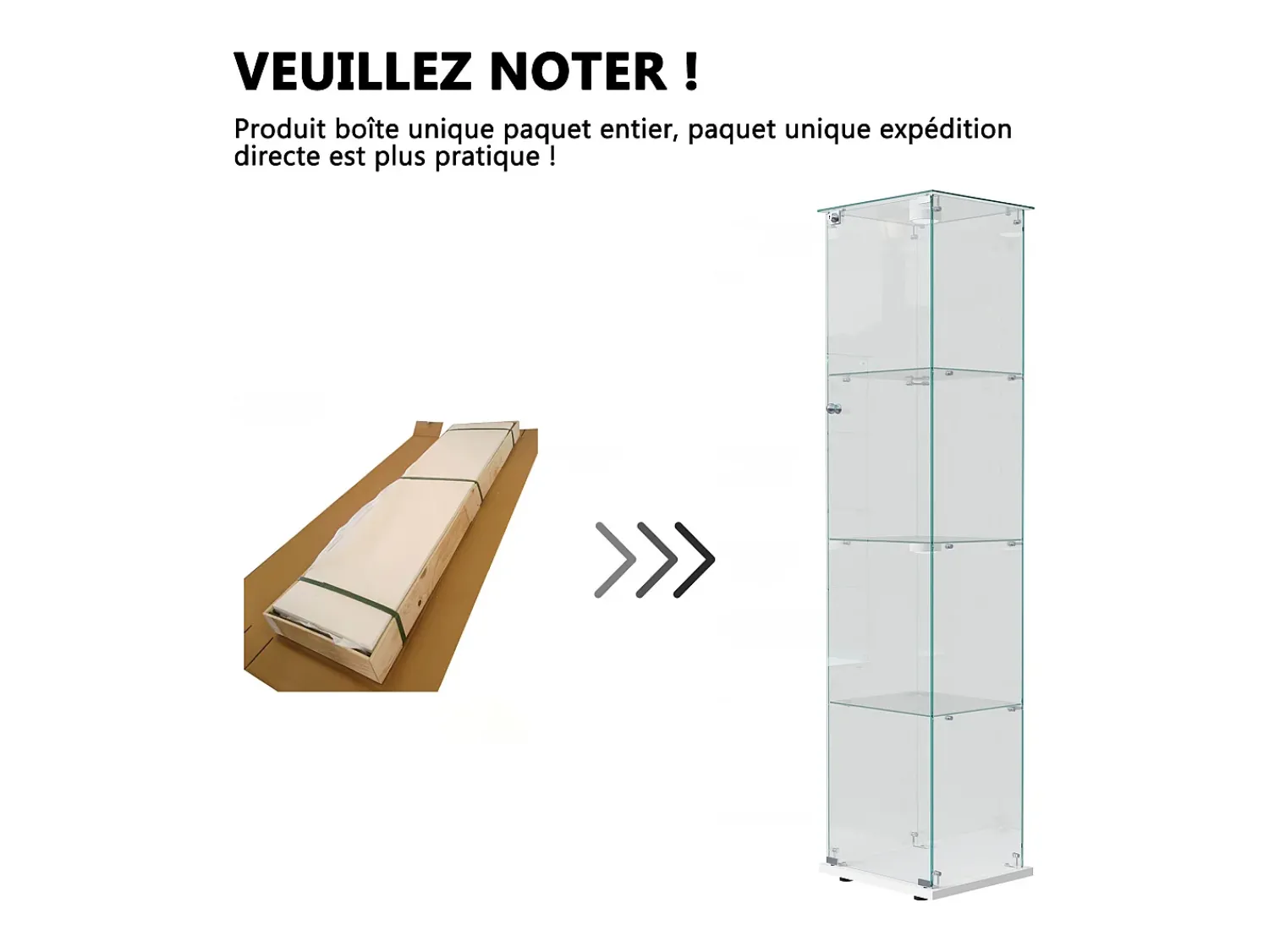 Vitrine de vidro com iluminação LED acionável por toque, portas e prateleiras com fechadura, 163x40x35 cm, branca.^ Vitrina