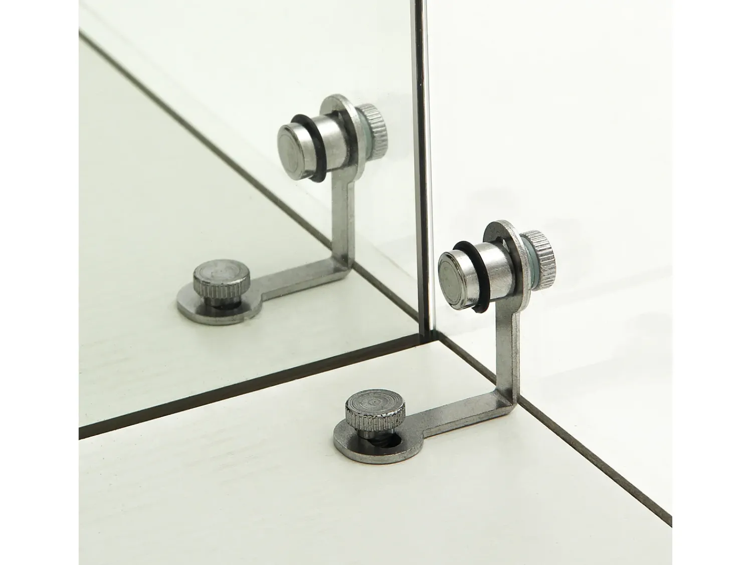 Vitrina| Vitrine de vidro com iluminação LED e fechadura, vitrine de vidro para sala de estar com 2 portas e prateleiras, branca Branco