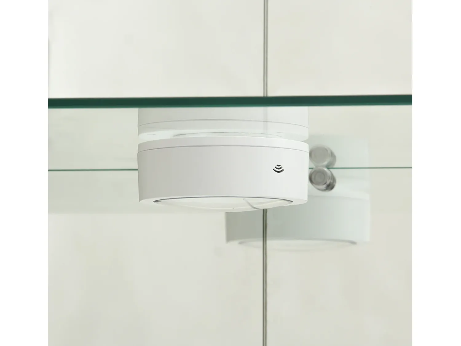 Vitrina| Vitrine de vidro com iluminação LED e fechadura, vitrine de vidro para sala de estar com 2 portas e prateleiras, branca Branco