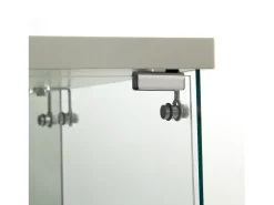 Vitrina| Vitrine de vidro com iluminação LED e fechadura, vitrine de vidro para sala de estar com 2 portas e prateleiras, branca Branco