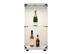 Vitrina* Vitrine de vidro com parede dupla, 40*86*36,5 cm, com fechadura antifurto e iluminação LED, branca. Branco
