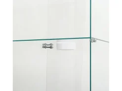 Vitrina| Vitrine de vidro independente, 125 cm, com iluminação LED, fechadura, 1 porta, 3 prateleiras, transparente, preta Preto