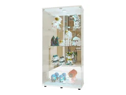 Vitrina| Vitrine de vidro LED – 4 prateleiras, 2 portas, vitrine independente, branca, 80,49 x 36,49 x 163,9 cm Branco