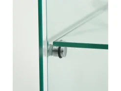 Vitrina| Vitrine de vidro sobre suporte, LED, 2 portas com fechadura, 4 compartimentos, para coleções e decoração Branco