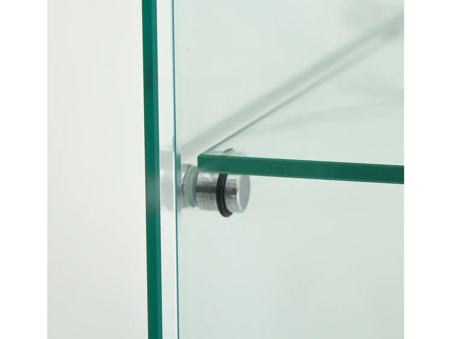 Vitrina| Vitrine de vidro sobre suporte, LED, 2 portas com fechadura, 4 compartimentos, para coleções e decoração Branco