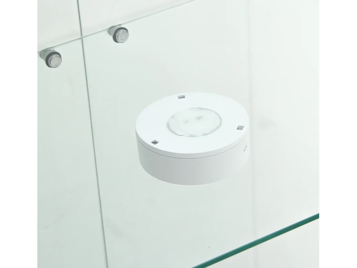 Vitrina| Vitrine de vidro sobre suporte, LED, 2 portas com fechadura, 4 compartimentos, para coleções e decoração Branco