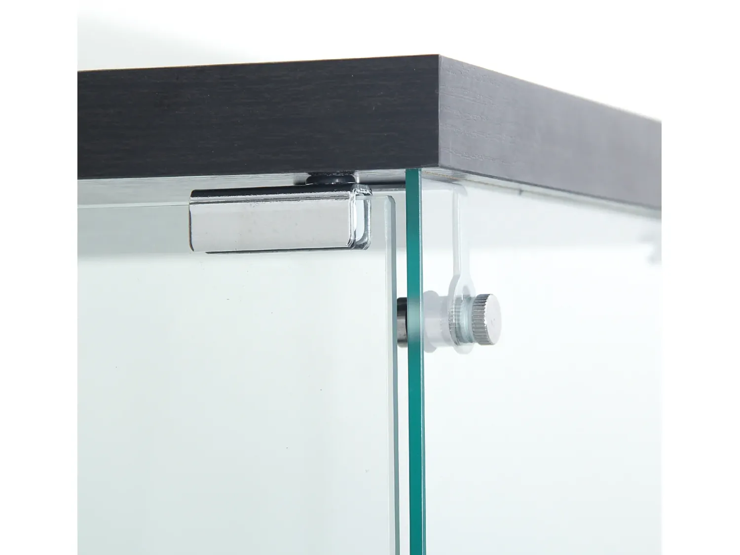 Sale Vitrine de vidro sobre suporte, LED, 2 portas com fechadura, 4 compartimentos, para coleções e decoração Preto