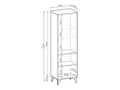 Vitrina| Vitrine de vidro temperado com 2 portas 54x178 cm Preto