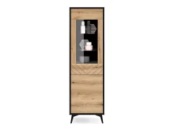 Vitrina| Vitrine de vidro temperado com 2 portas 54x178 cm Preto