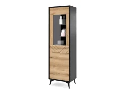 Vitrina| Vitrine de vidro temperado com 2 portas 54x178 cm Preto
