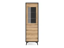 Vitrina| Vitrine de vidro temperado com 2 portas 54x178 cm Preto