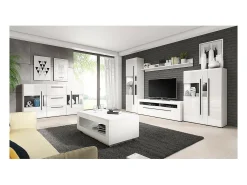 Clearance Meublorama Vitrine design coleção BREDA nas cores fosco e brilhante Branco