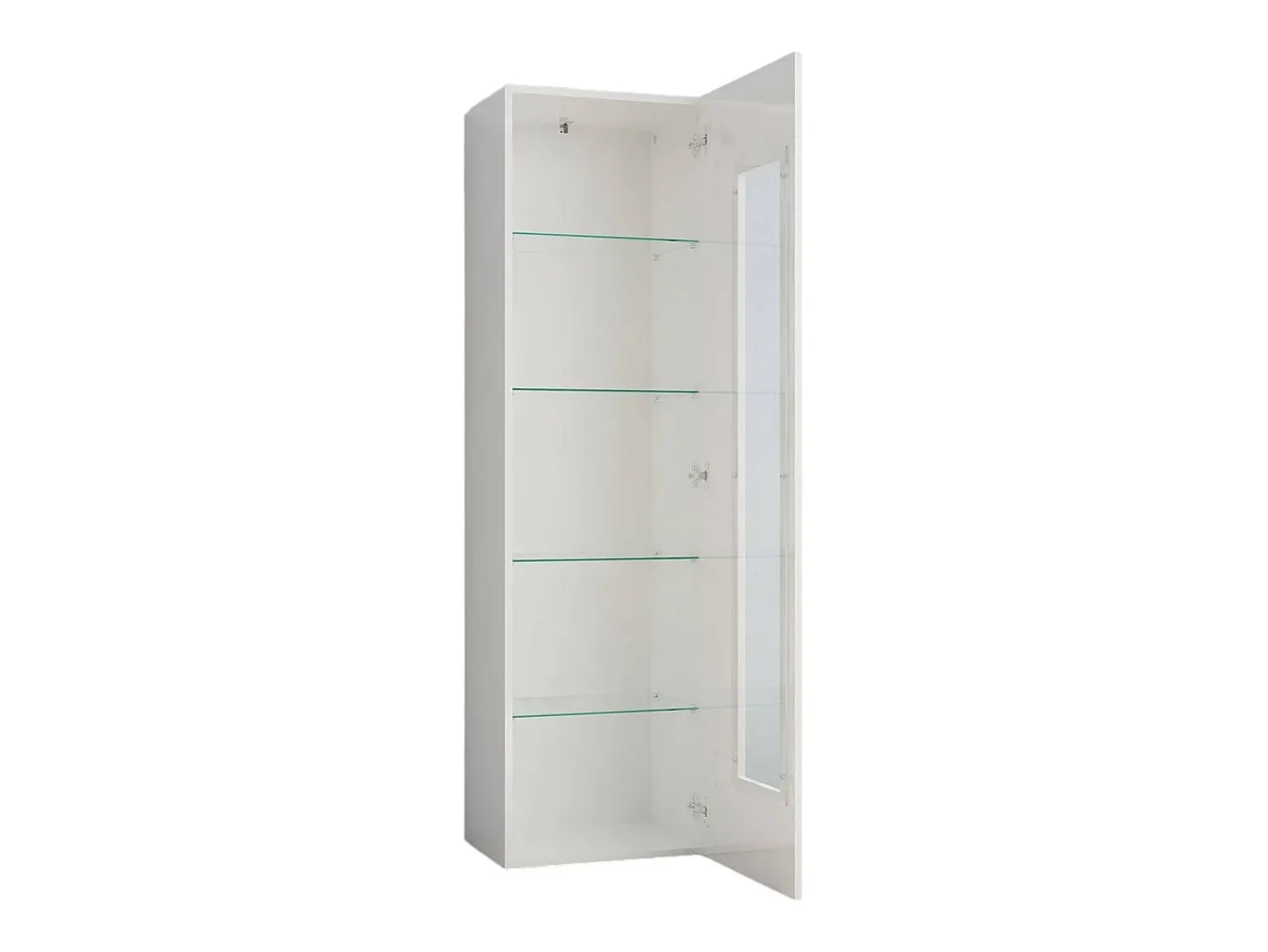 Vitrina|Dmora Vitrine Dizz, Aparador com porta de vidro, Móveis de sala multiuso, 100% Fabricado na Itália, 45x34h162 cm, brilhante Branco