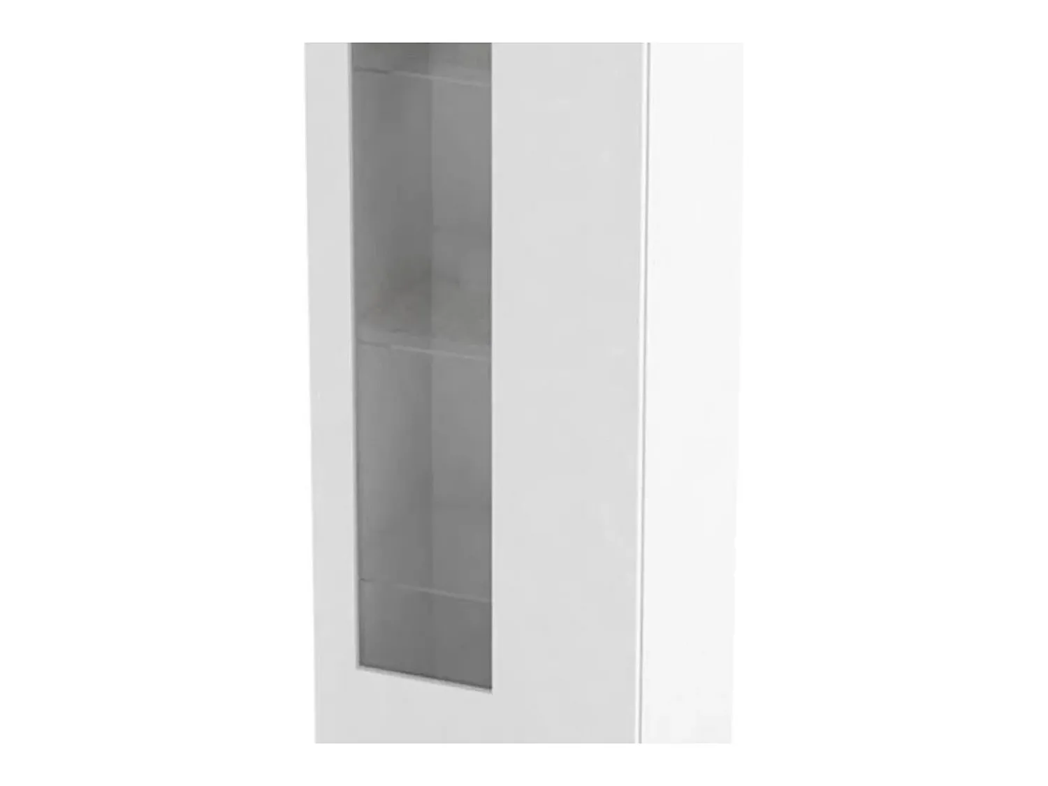 Vitrina|Dmora Vitrine Dizz, Aparador com porta de vidro, Móveis de sala multiuso, 100% Fabricado na Itália, 45x34h162 cm, brilhante Branco