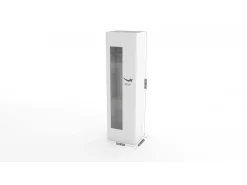 Vitrina|Dmora Vitrine Dizz, Aparador com porta de vidro, Móveis de sala multiuso, 100% Fabricado na Itália, 45x34h162 cm, brilhante Branco