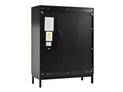 Vitrina* Vitrine e sapateira 2 em 1 – Design moderno com prateleiras ajustáveis e amplo espaço de armazenamento. Preto