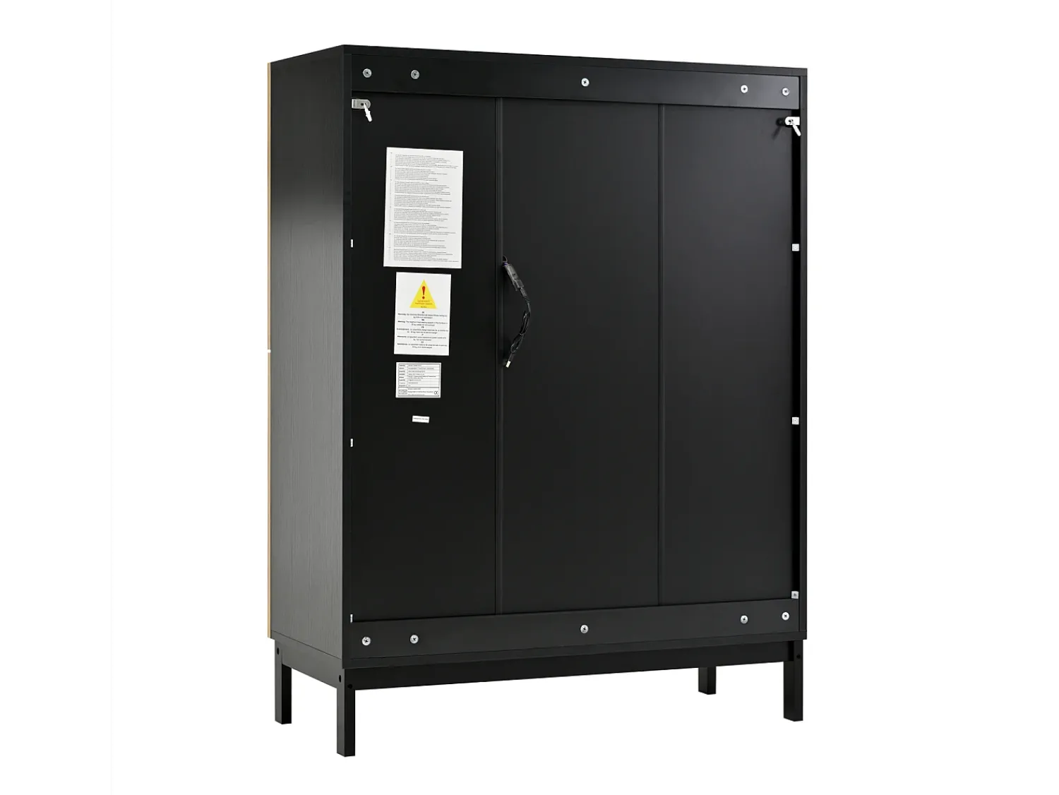 Vitrina* Vitrine e sapateira 2 em 1 – Design moderno com prateleiras ajustáveis e amplo espaço de armazenamento. Preto