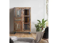 Sale Giner y colomer Vitrine em madeira de mangue e pés de metal multicoloridos. Multicor