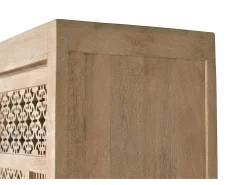 Vitrina|Giner y colomer Vitrine em madeira teca com pés de metal na cor natural. Castanho
