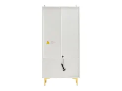 Vitrina|DripeX Vitrine em Vidro 150cm - com LED - 2 Portas e 2 gavetas - prateleiras móveis - 70x35x150cm Branco
