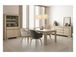 Vitrina|Meublorama Vitrine grande coleção COPA – 4 portas e 1 gaveta – Carvalho elegante – Sem iluminação LED Castanho