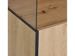 Sale ModernLuxe Vitrine H 160cm com LED - 3 portas e 8 compartimentos - Natural Natural claro