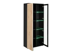 Online Meublorama Vitrine haute design collection DEAN – 2 portes avec éclairage LED intégré Preto