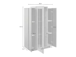 Hot Dmora Vitrine Kevin, Aparador com três portas, Móveis de sala multiuso, 100% Fabricado na Itália, 80x38h121 cm, Antracite e Bordo Preto