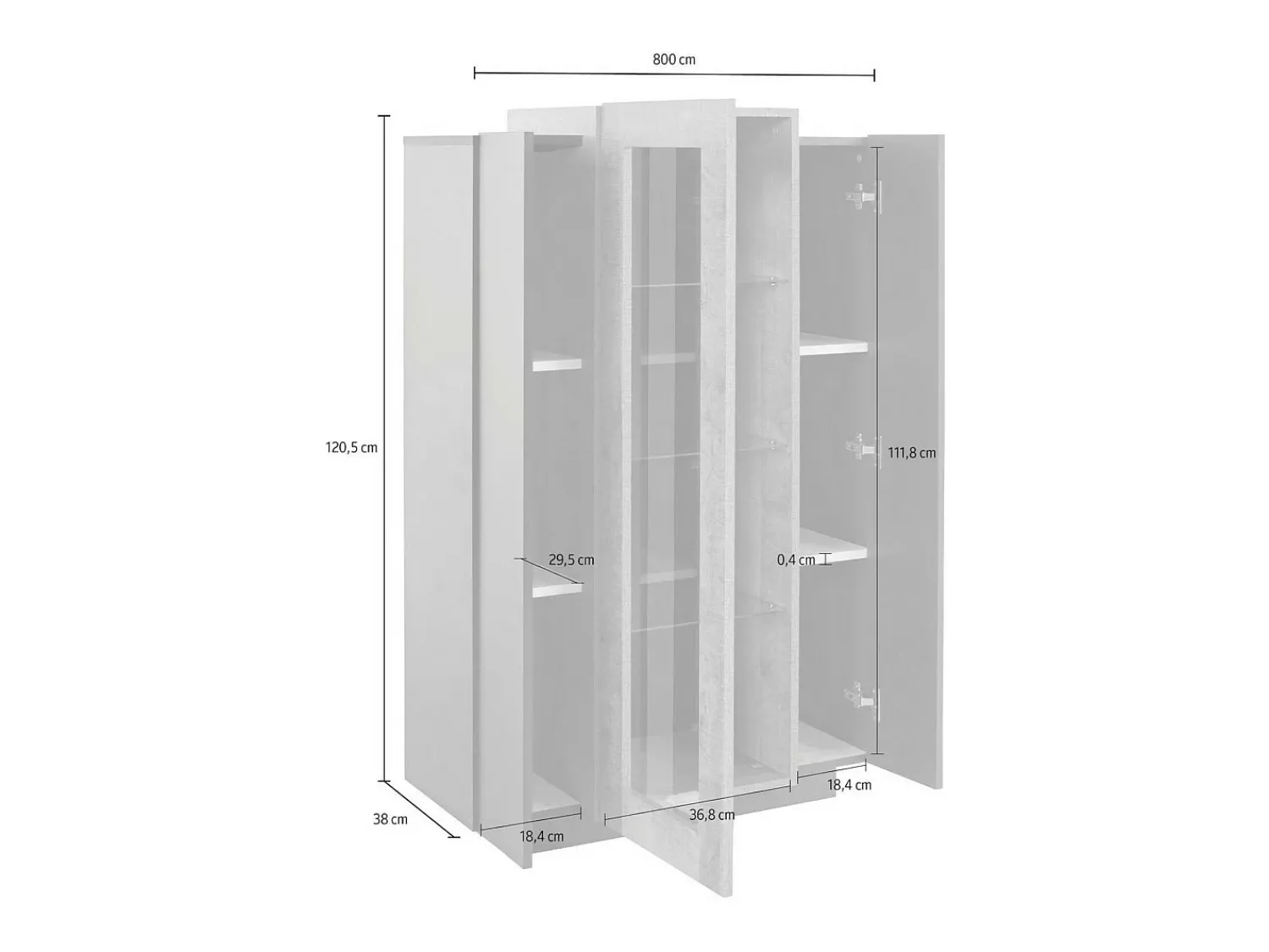 Hot Dmora Vitrine Kevin, Aparador com três portas, Móveis de sala multiuso, 100% Fabricado na Itália, 80x38h121 cm, Antracite e Bordo Preto