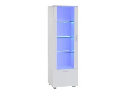 Hauss Spole Vitrine LED branca com portas em acrílico e 3 prateleiras, 50x40x160 cm^ Vitrina