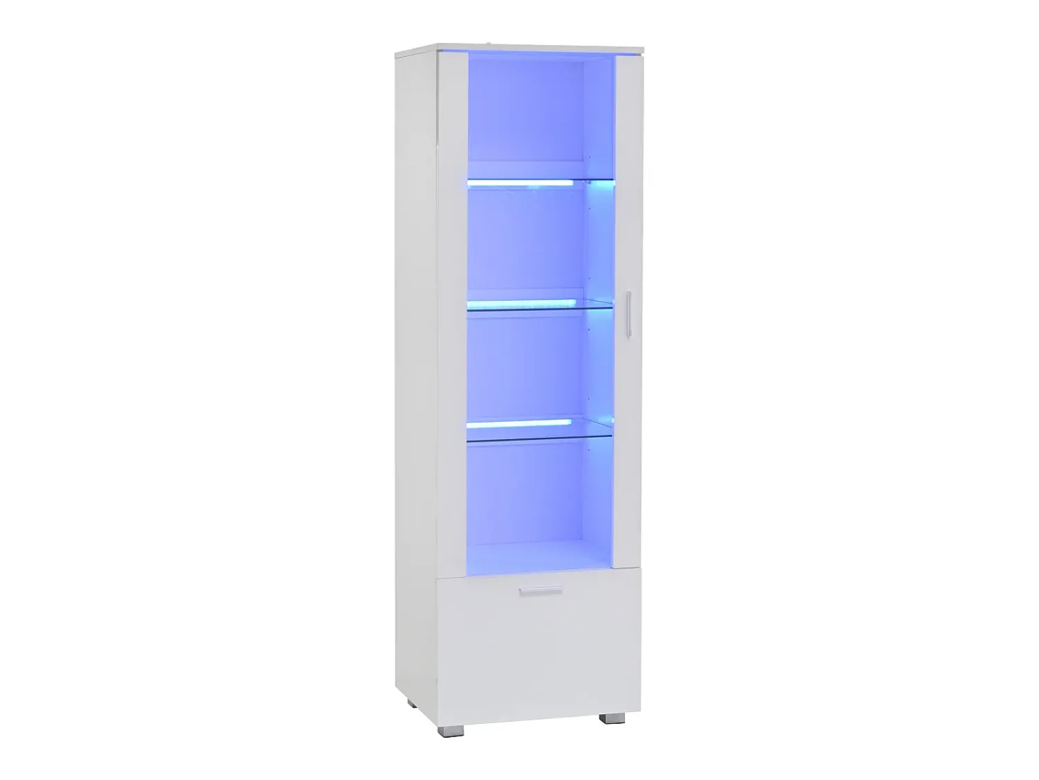 Hauss Spole Vitrine LED branca com portas em acrílico e 3 prateleiras, 50x40x160 cm^ Vitrina