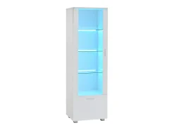 Hauss Spole Vitrine LED branca com portas em acrílico e 3 prateleiras, 50x40x160 cm^ Vitrina