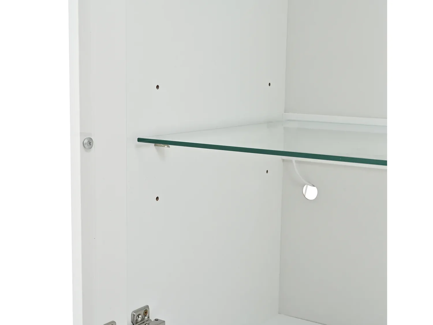 Hauss Spole Vitrine LED branca com portas em acrílico e 3 prateleiras, 50x40x160 cm^ Vitrina
