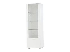 Hauss Spole Vitrine LED branca com portas em acrílico e 3 prateleiras, 50x40x160 cm^ Vitrina