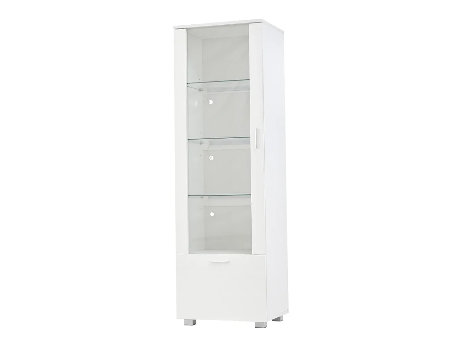 Hauss Spole Vitrine LED branca com portas em acrílico e 3 prateleiras, 50x40x160 cm^ Vitrina