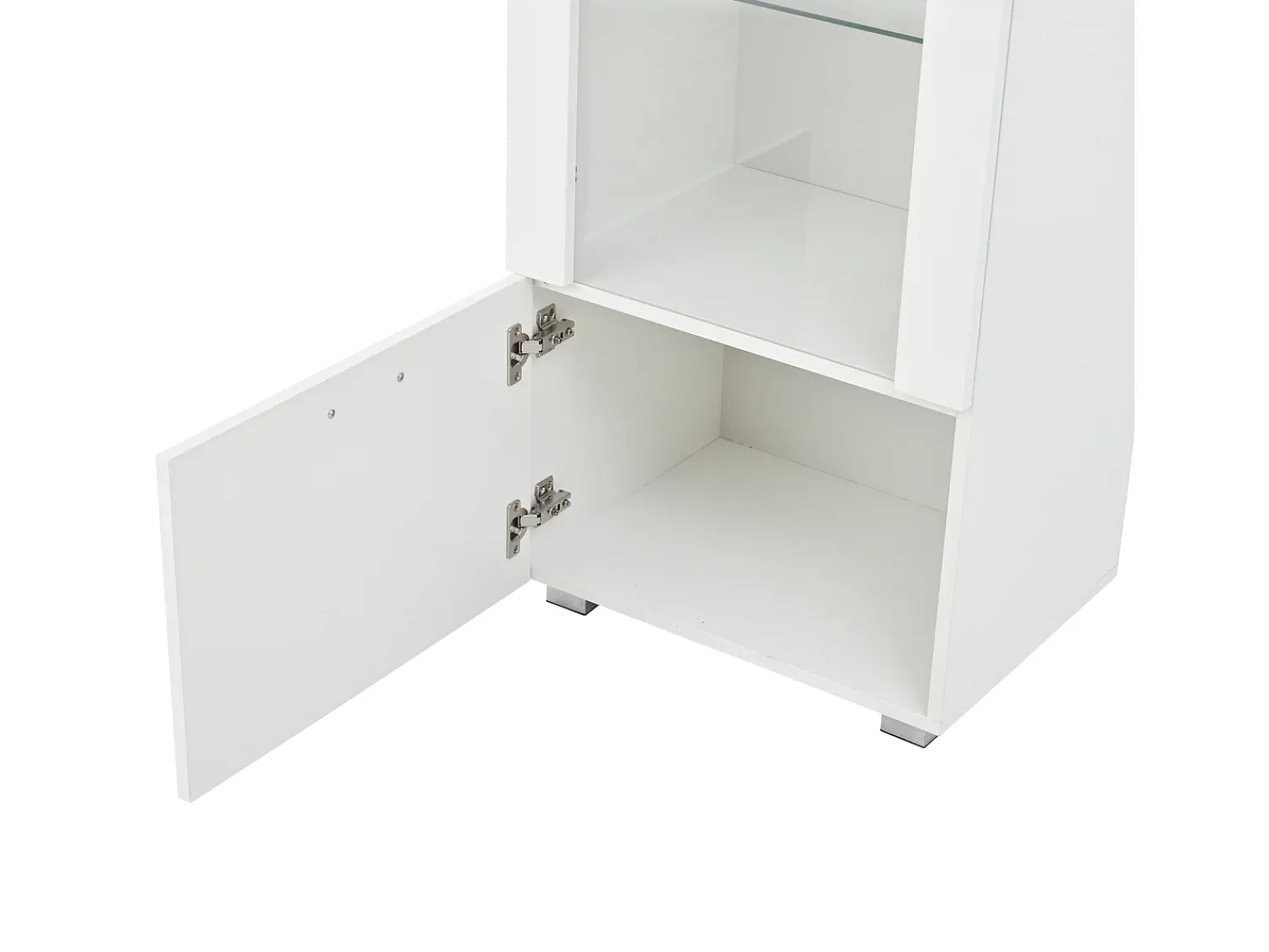 Hauss Spole Vitrine LED branca com portas em acrílico e 3 prateleiras, 50x40x160 cm^ Vitrina