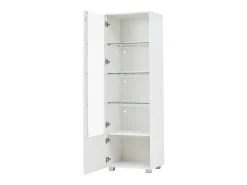Hauss Spole Vitrine LED branca com portas em acrílico e 3 prateleiras, 50x40x160 cm^ Vitrina