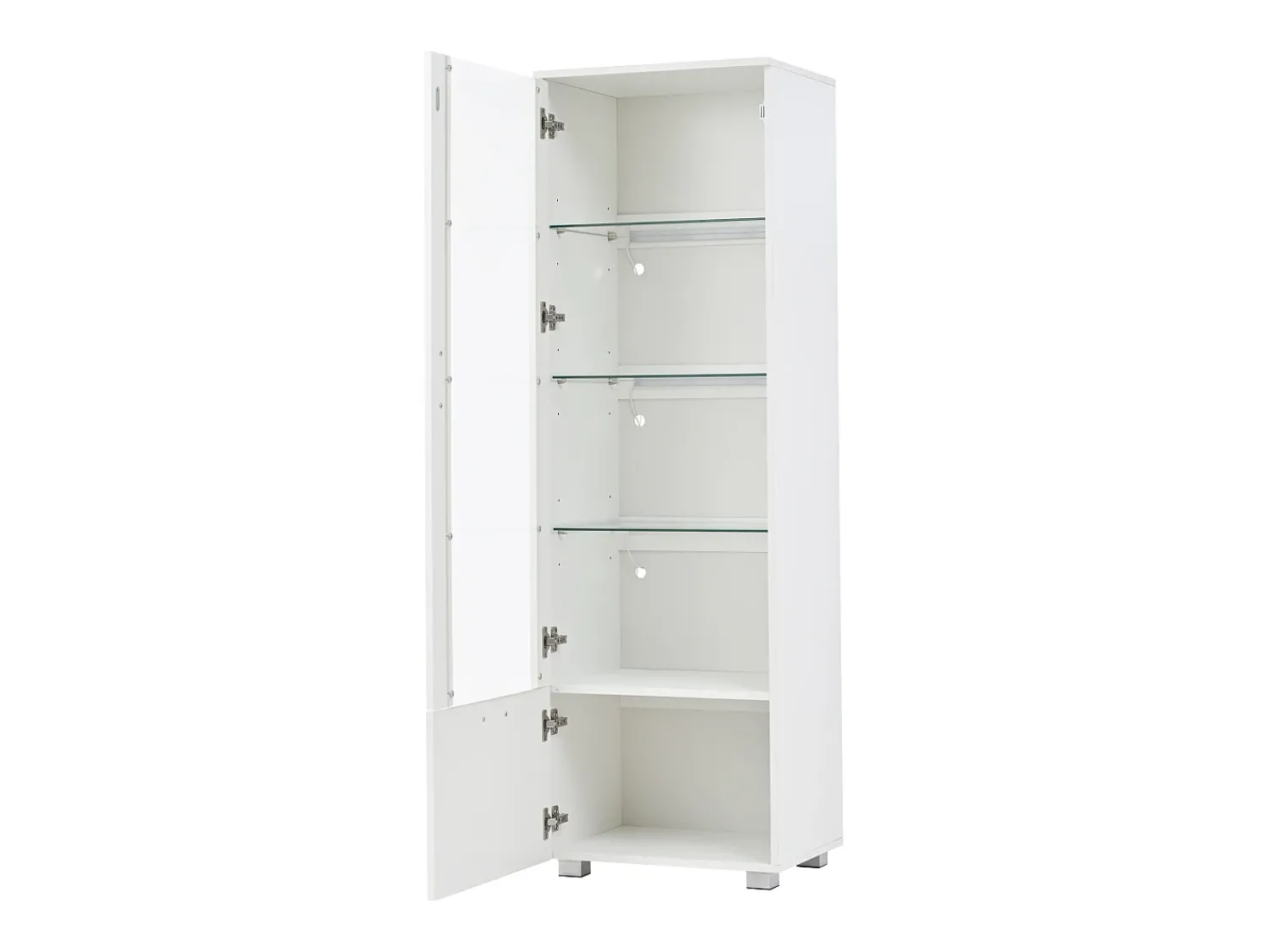 Hauss Spole Vitrine LED branca com portas em acrílico e 3 prateleiras, 50x40x160 cm^ Vitrina