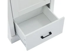 Vitrina*ModernLuxe Vitrine LED moderna 50x35x178 cm - com iluminação LED - 1 gaveta - 1 porta de vidro - 5 compartimentos - Branco